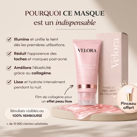 Masque Peel-Off Collagène Velora™ – Peau Transformée en 40 Minutes
